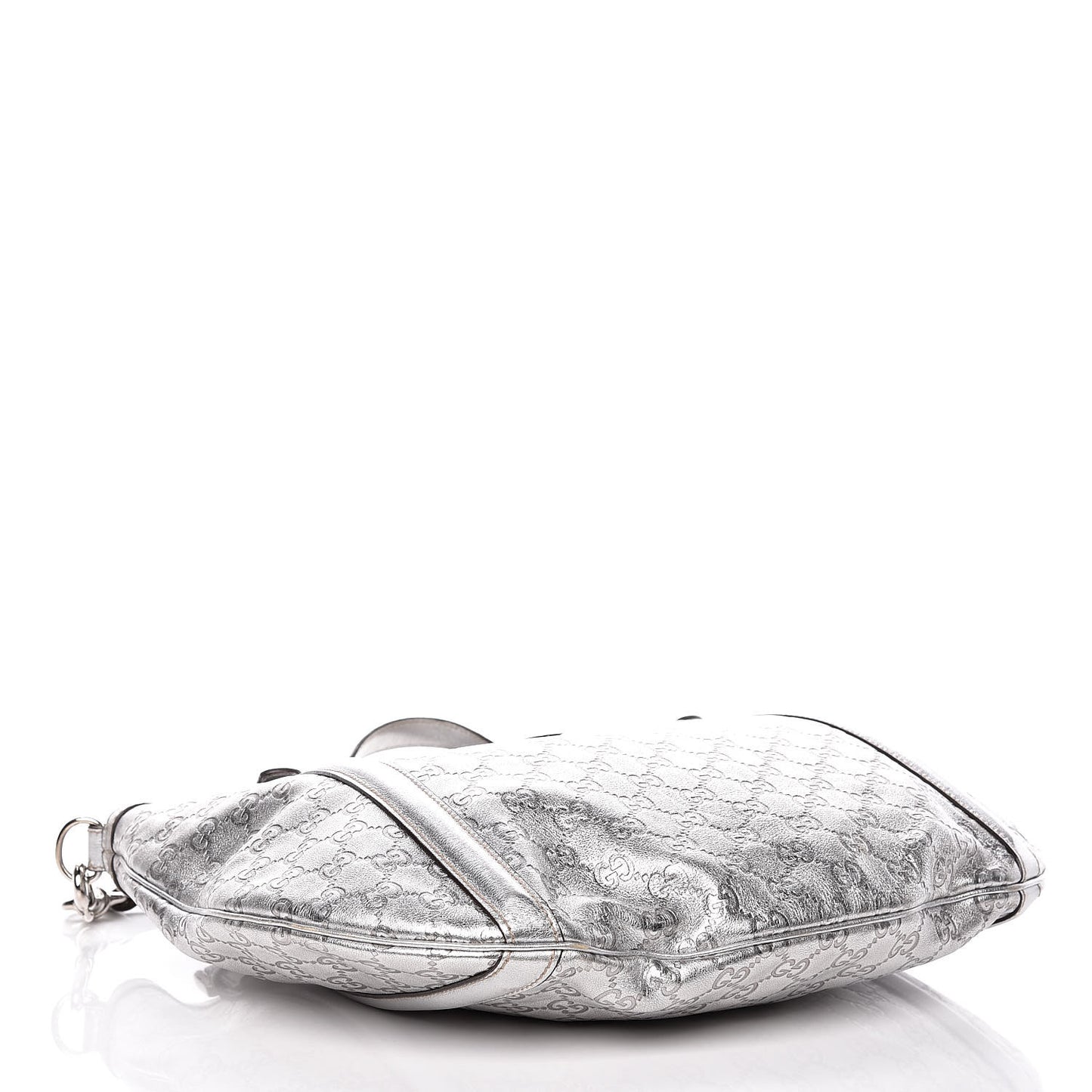Metallic Guccissima Medium Britt Tote Silver