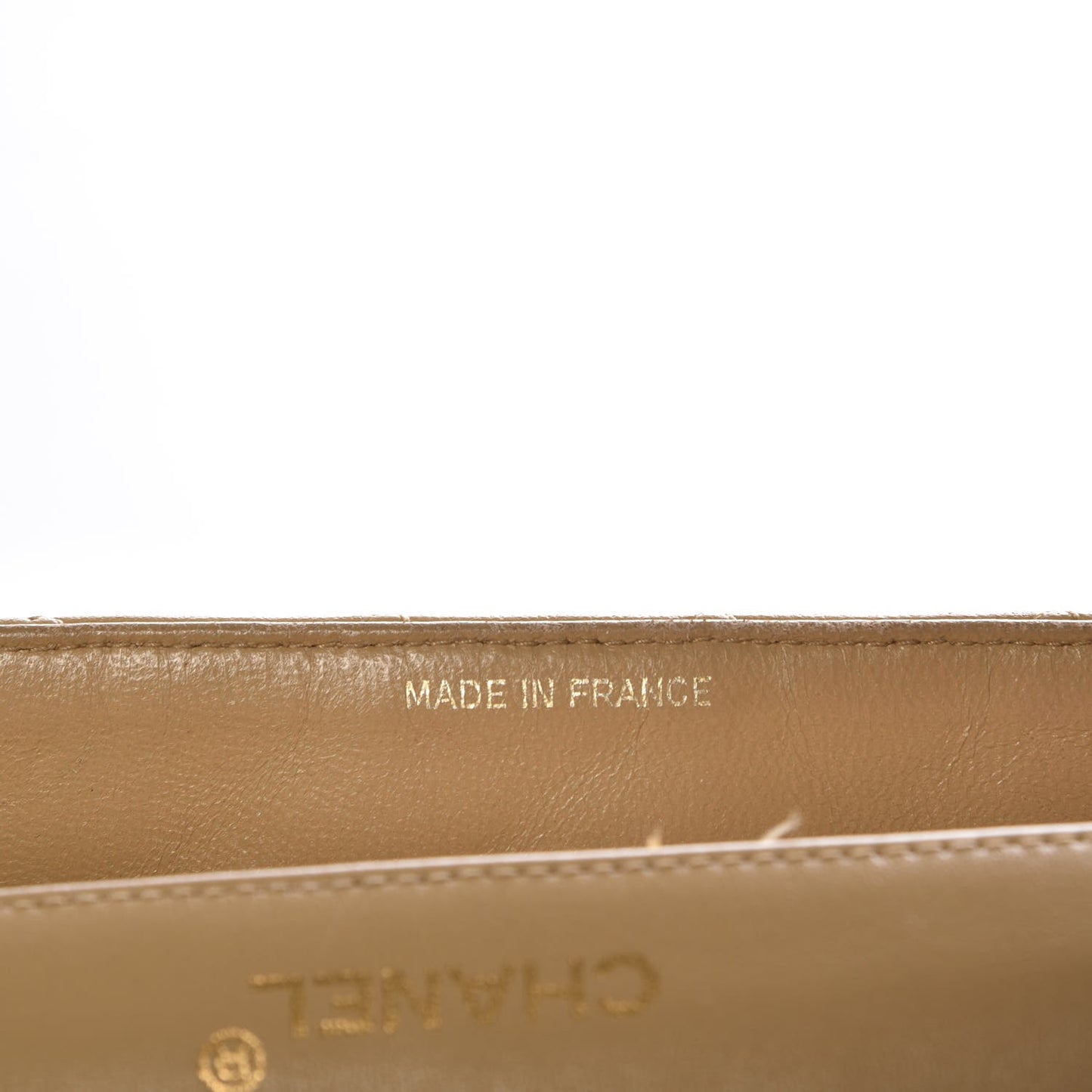 Lambskin Quilted Small Single Flap Beige