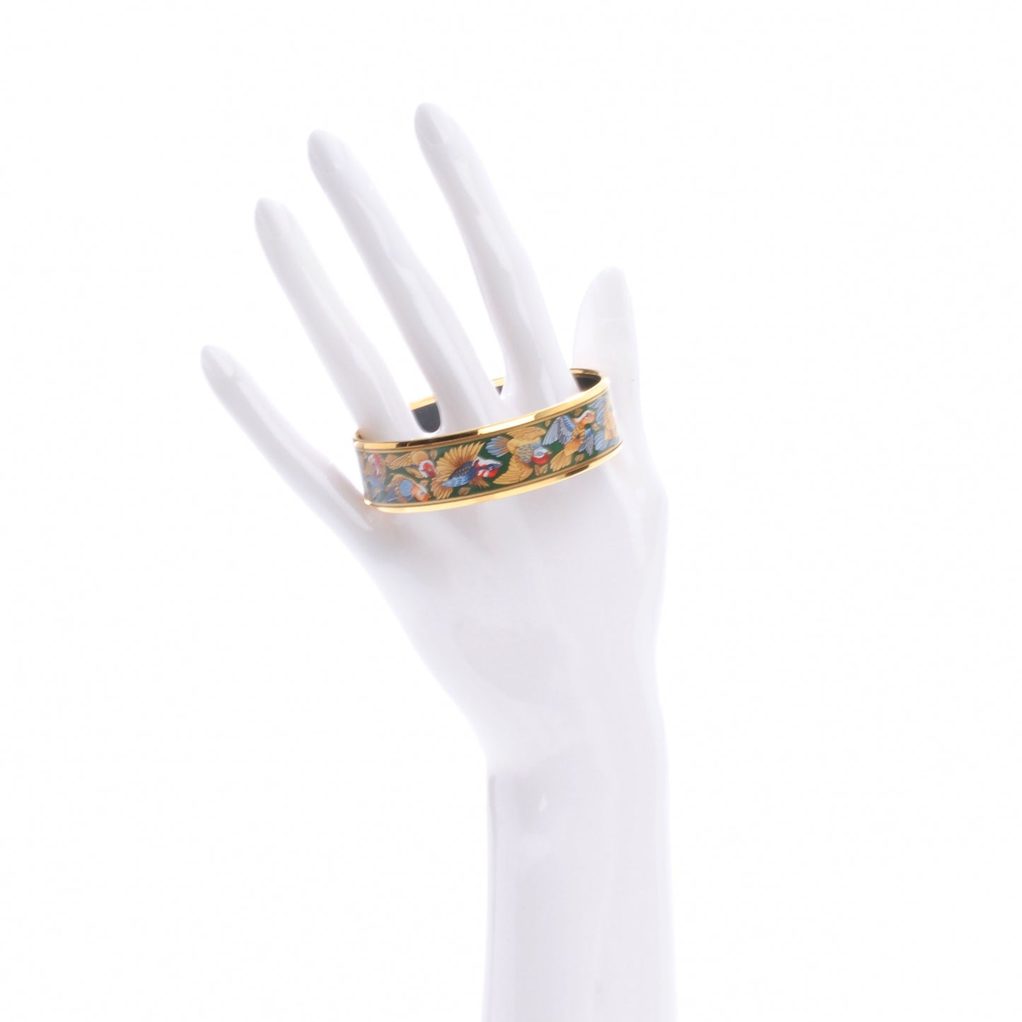 Enamel Printed Birds Wide Bracelet 65