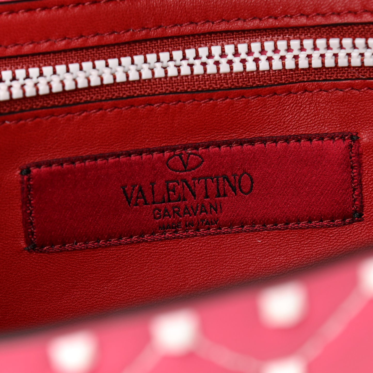 Lambskin Free Rockstud Spike Wallet On Chain Shadow Pink
