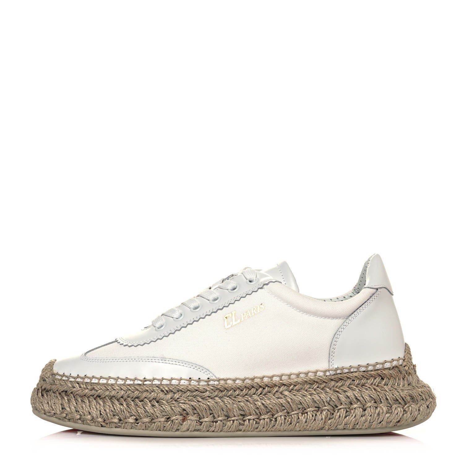 Christian Louboutin Toile Calfskin Espasneak Flat Sneaker 40 Ivory 1 of 8