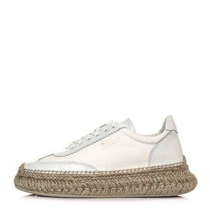 Christian Louboutin Toile Calfskin Espasneak Flat Sneaker 40 Ivory 1 of 8
