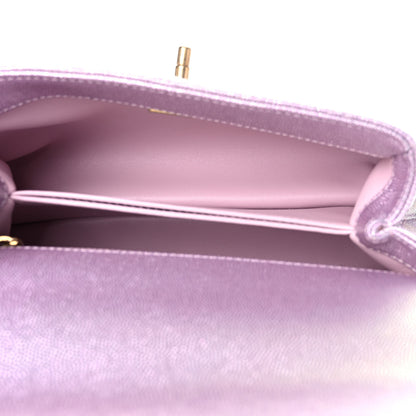 Chanel Metallic Caviar Quilted Mini Coco Handle Flap Light Pink 5 of 10