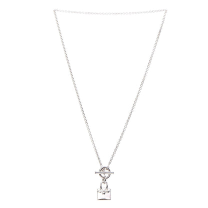 Hermes Sterling Silver Birkin Amulette Pendant Necklace 3 of 6