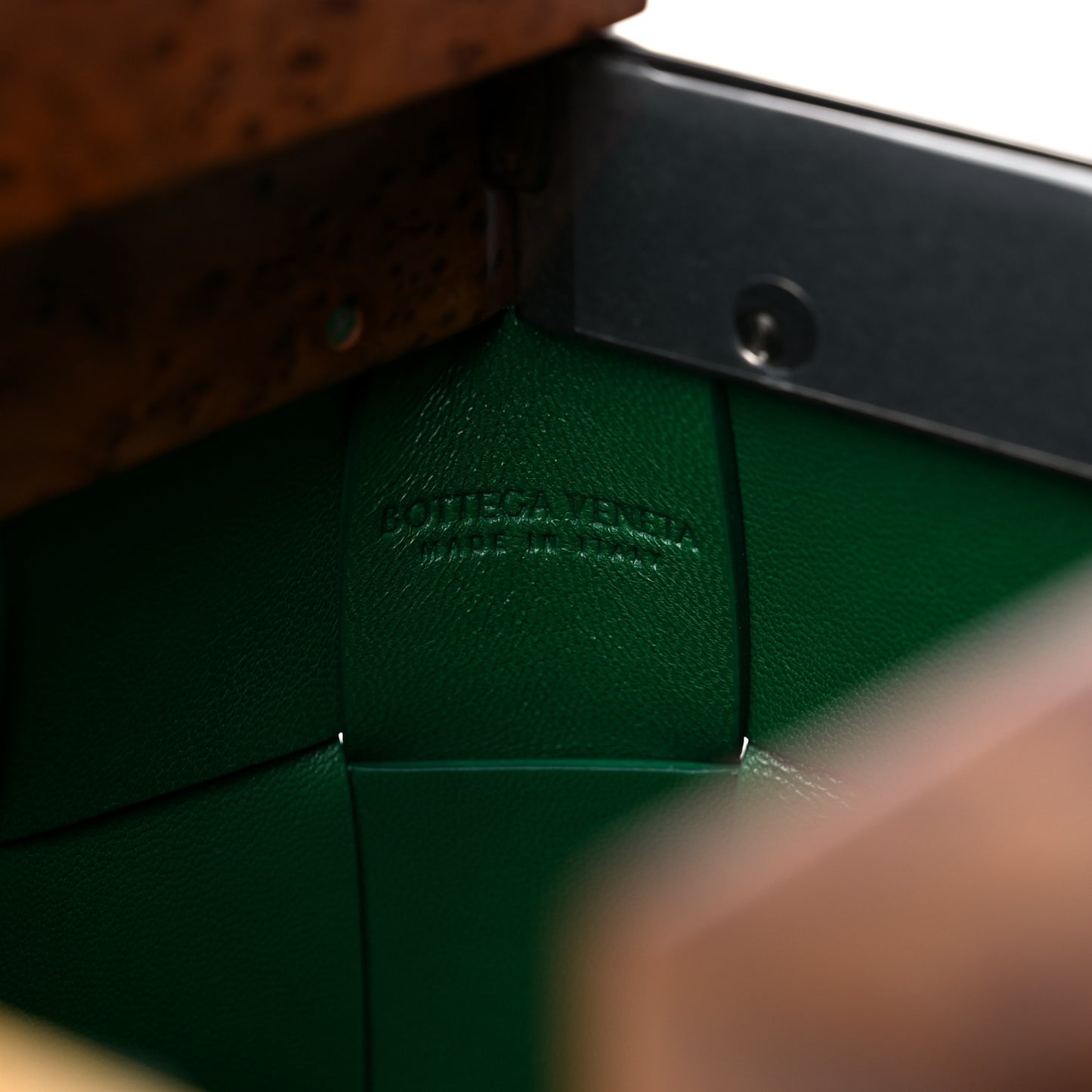 Nappa Intrecciato The Snap Clutch Racing Green