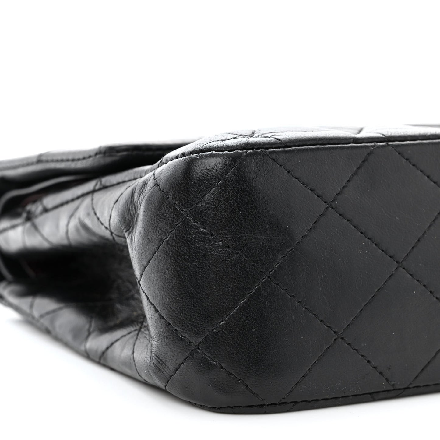 Lambskin Quilted Medium Double Flap Black
