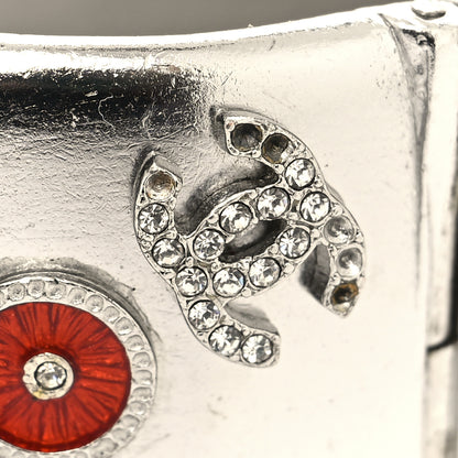 Chanel Metal Crystal CC Cuff Silver 7 of 8