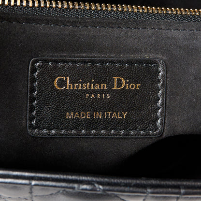 Christian Dior Lambskin Cannage Medium Lady Dior Black 6 of 10
