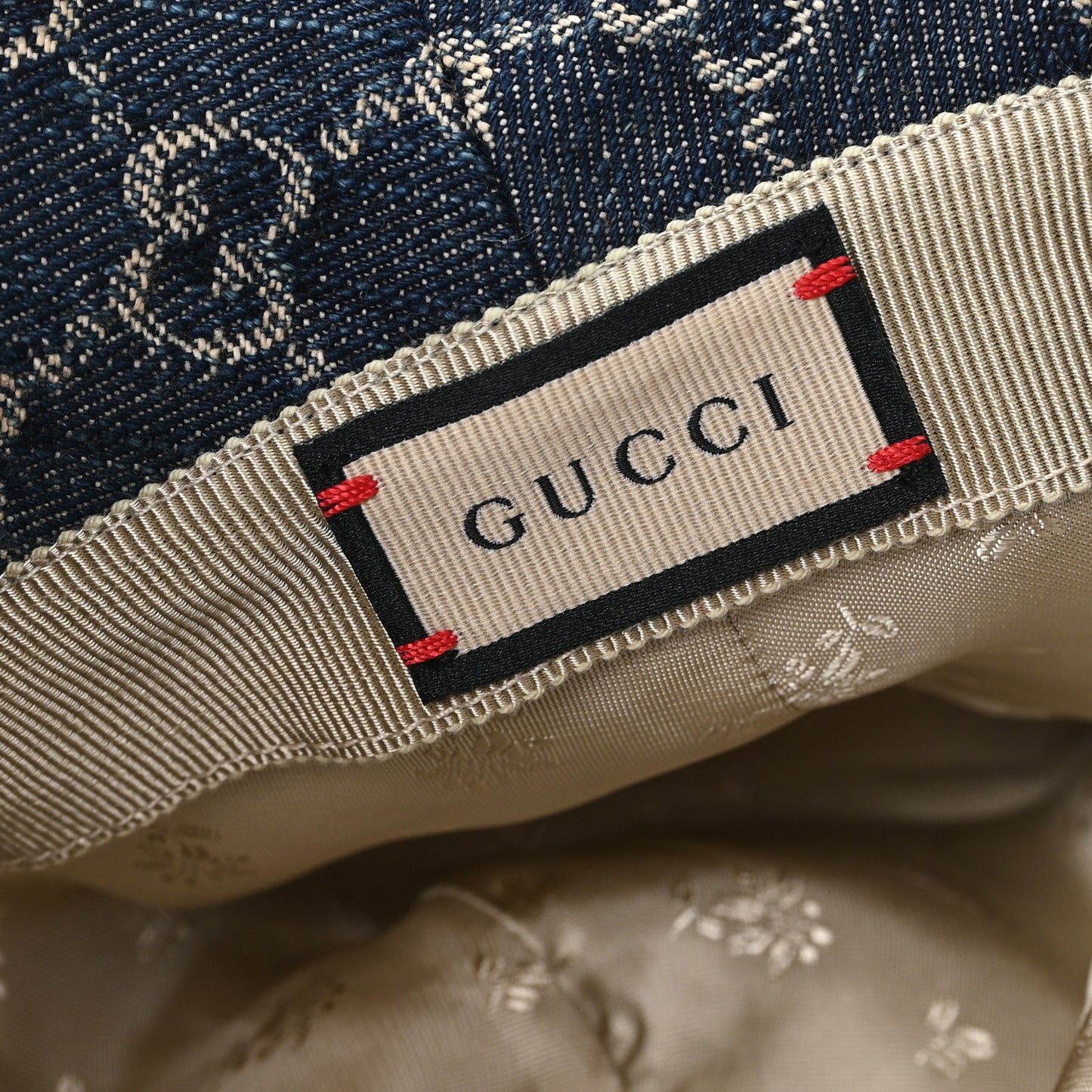 Washed Jacquard Denim Nappa GG Monogram Oscar Bucket Hat L Denim Cuir