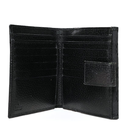 Gucci Monogram Textured Calfskin Metal Bar French Flap Wallet Black 5 of 11