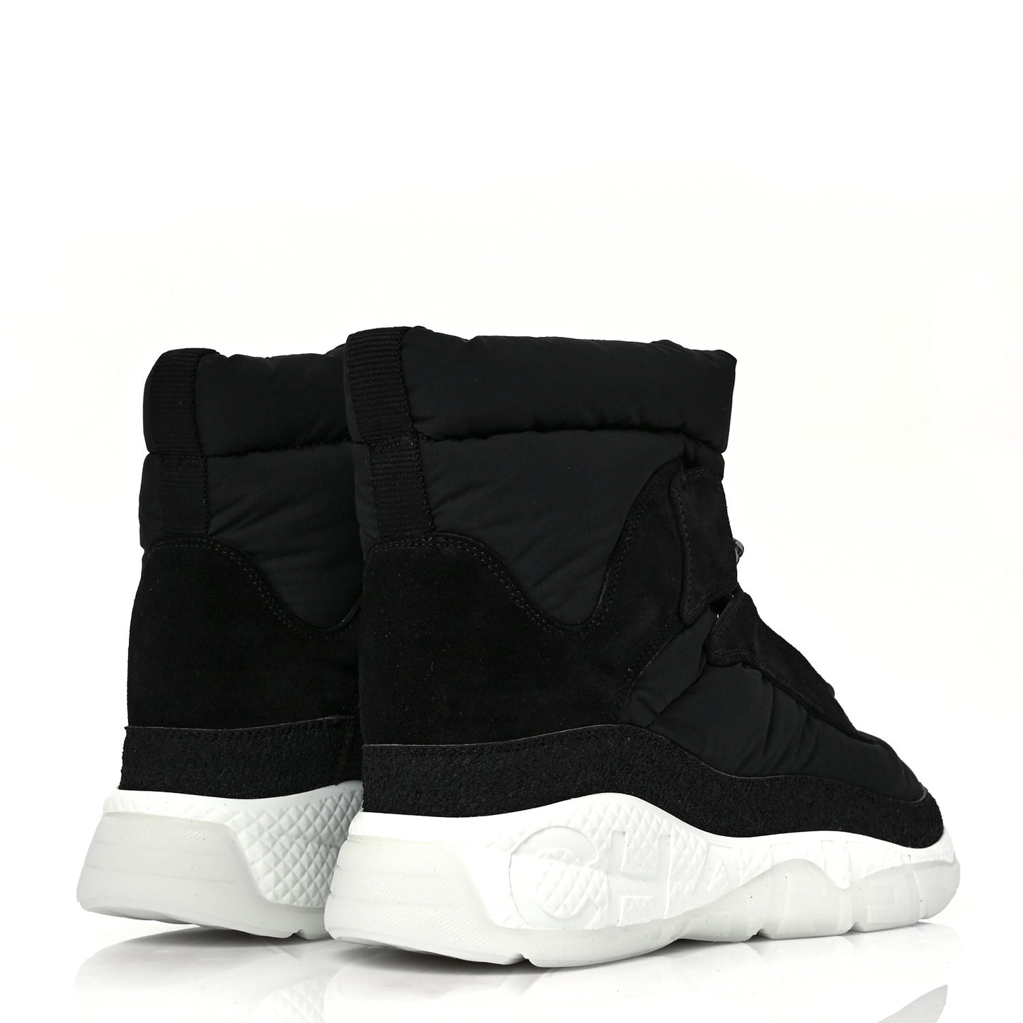 Nylon Suede Womens Short Boots 36.5 Black