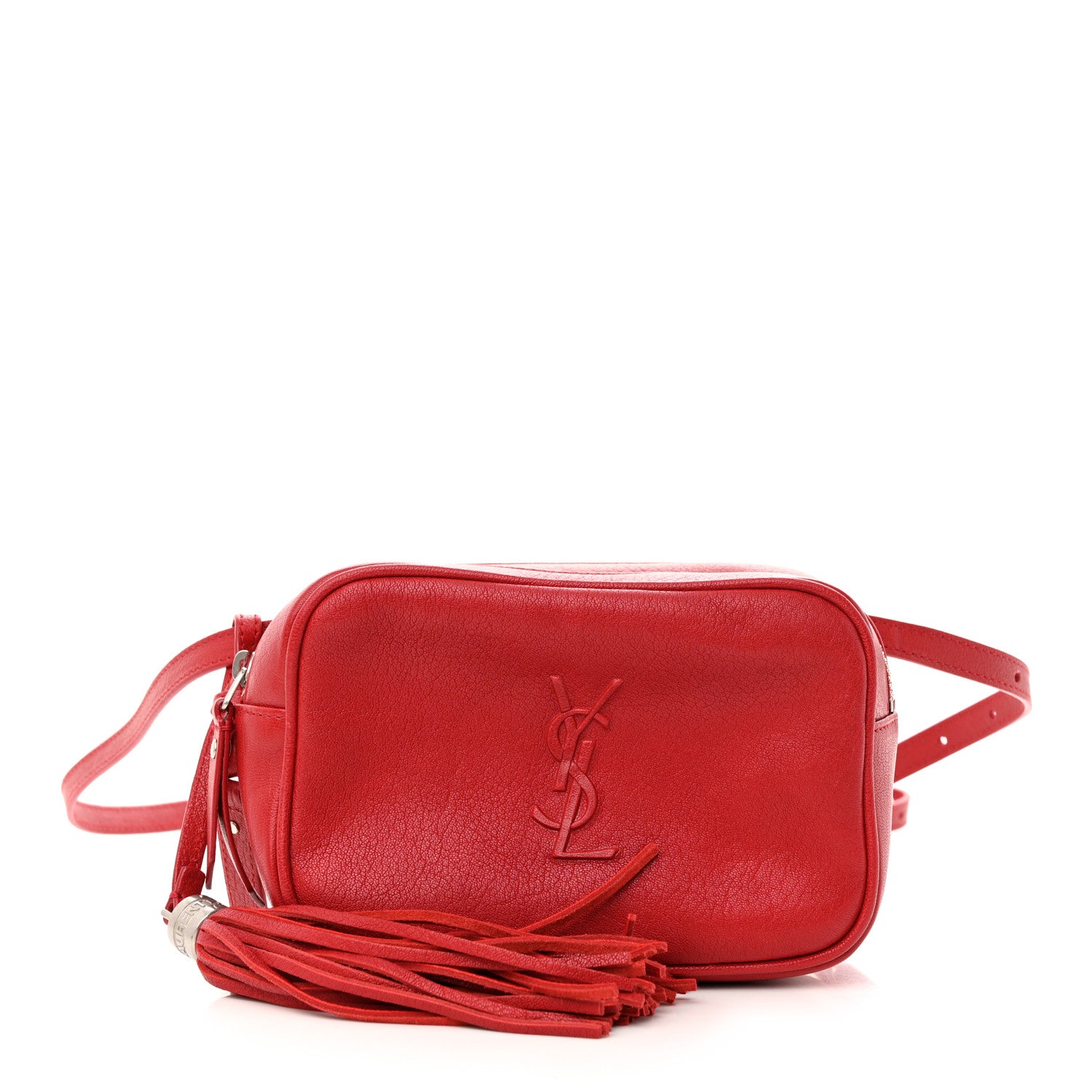 Saint Laurent Lambskin Monogram Lou Belt Bag Red 1 of 10