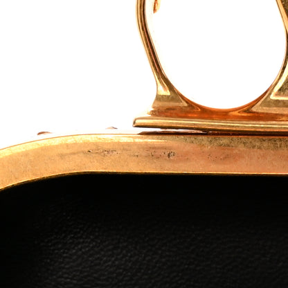 Alexander McQueen Metallic Marbled Snakeskin Crystal Apple Hummingbird Knuckle Duster Box Clutch Gold 8 of 10