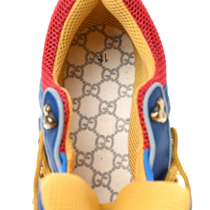 Gucci X SEGA Nylon Suede Calfskin Mens Flashtrek Sneakers 11 Bright Splash Poppy Marine Blue 6 of 11