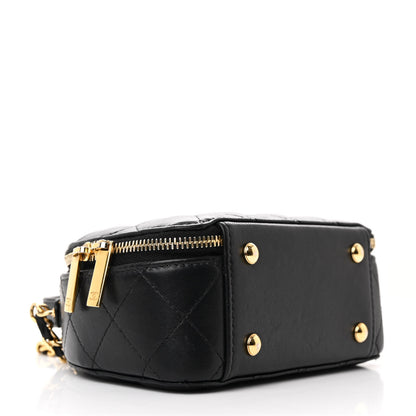 Chanel Lambskin Quilted Chic Riviera Top Handle Vanity Case Black 4 of 12