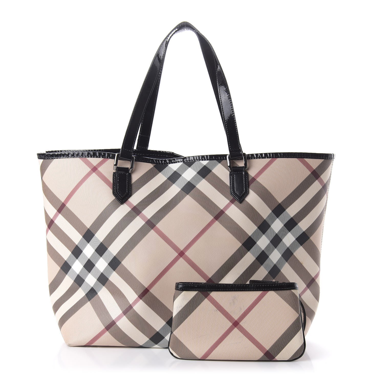 Burberry Supernova Check Stanton Tote Black 1 of 12