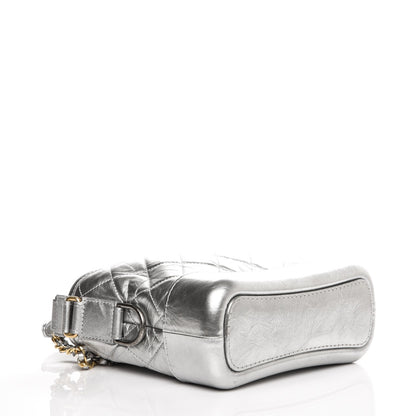 Chanel Metallic Aged Calfskin Quilted Small Gabrielle Hobo Silver 4 of 9