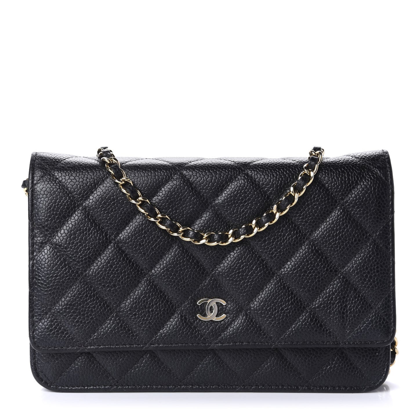 Caviar Quilted Wallet On Chain WOC Black