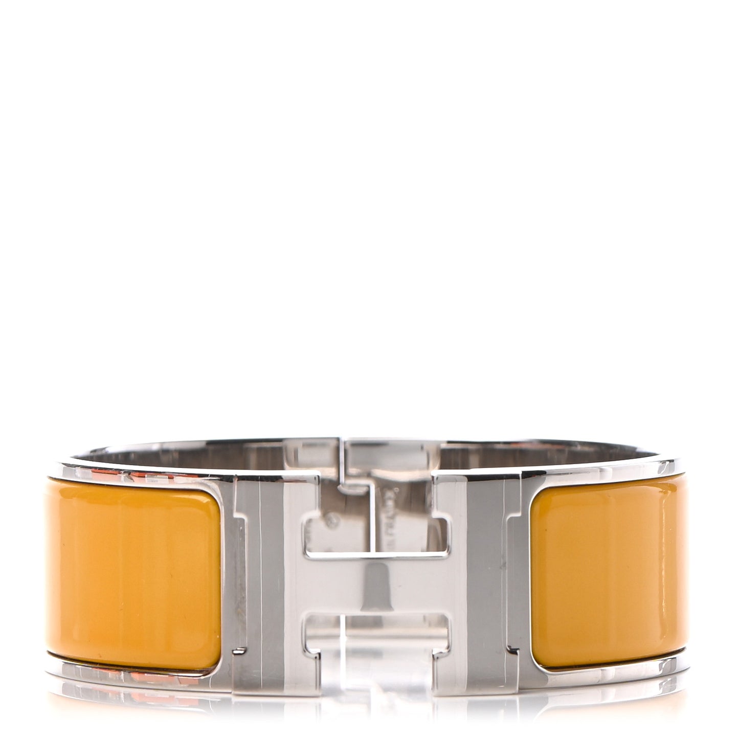 Enamel Wide Clic Clac H Bracelet GM Jaune Soleil
