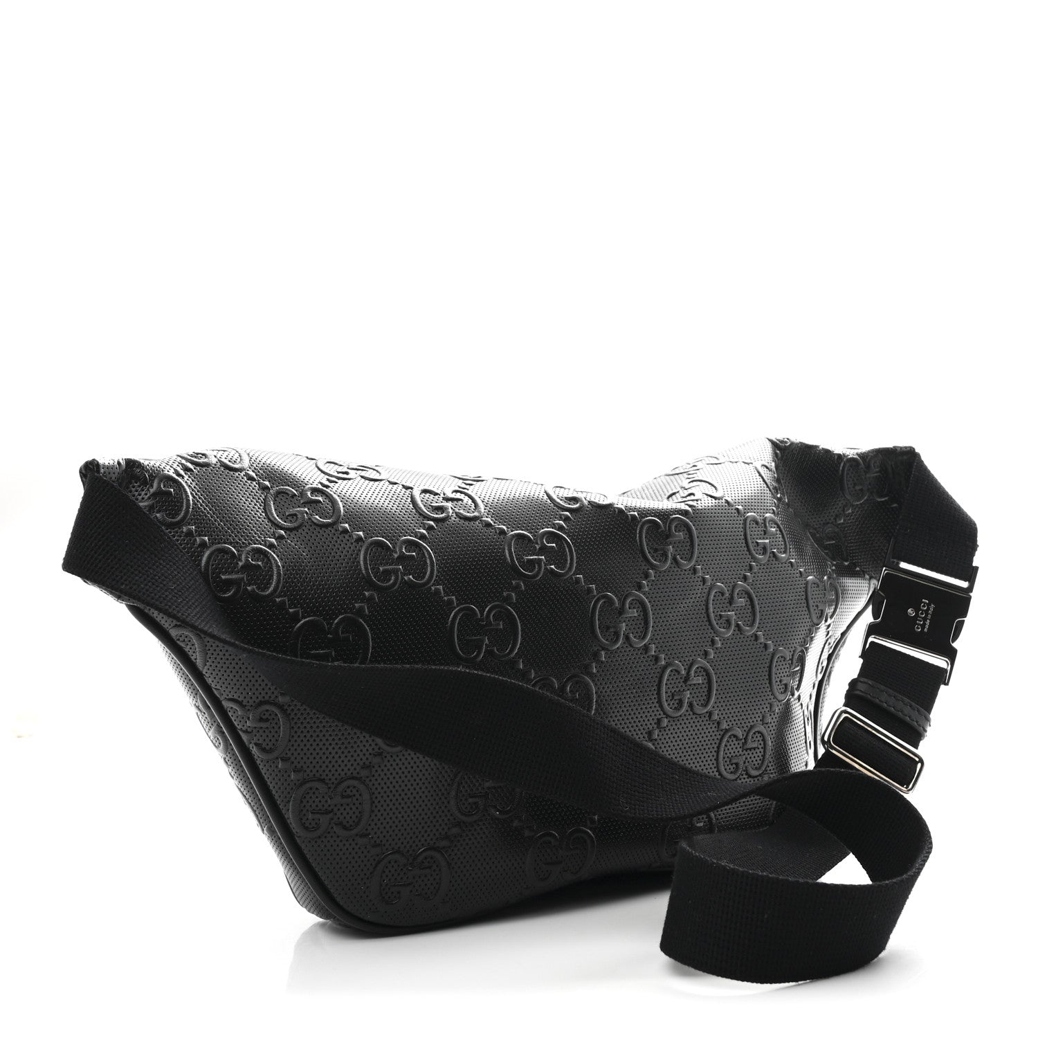 Gucci Calfskin GG Tennis Embossed Pocket Belt Bag Black 3 of 10
