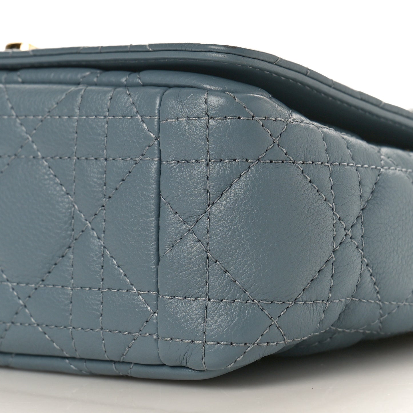 Calfskin Cannage Small Caro Bag Cloud Blue
