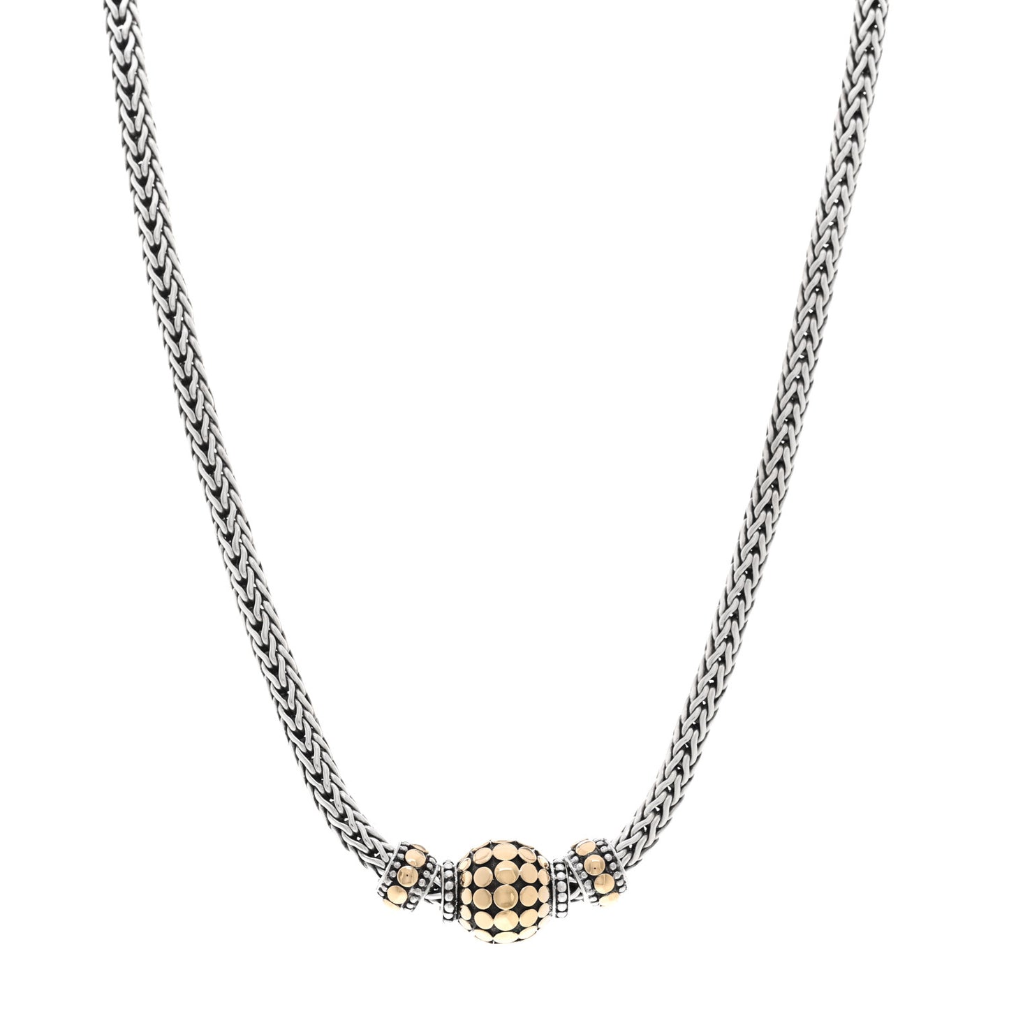 Sterling Silver 18K Yellow Gold Dot Classic Chain Necklace