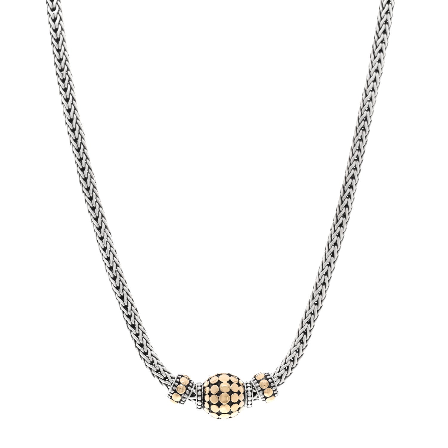 John Hardy Sterling Silver 18K Yellow Gold Dot Classic Chain Necklace 1 of 6