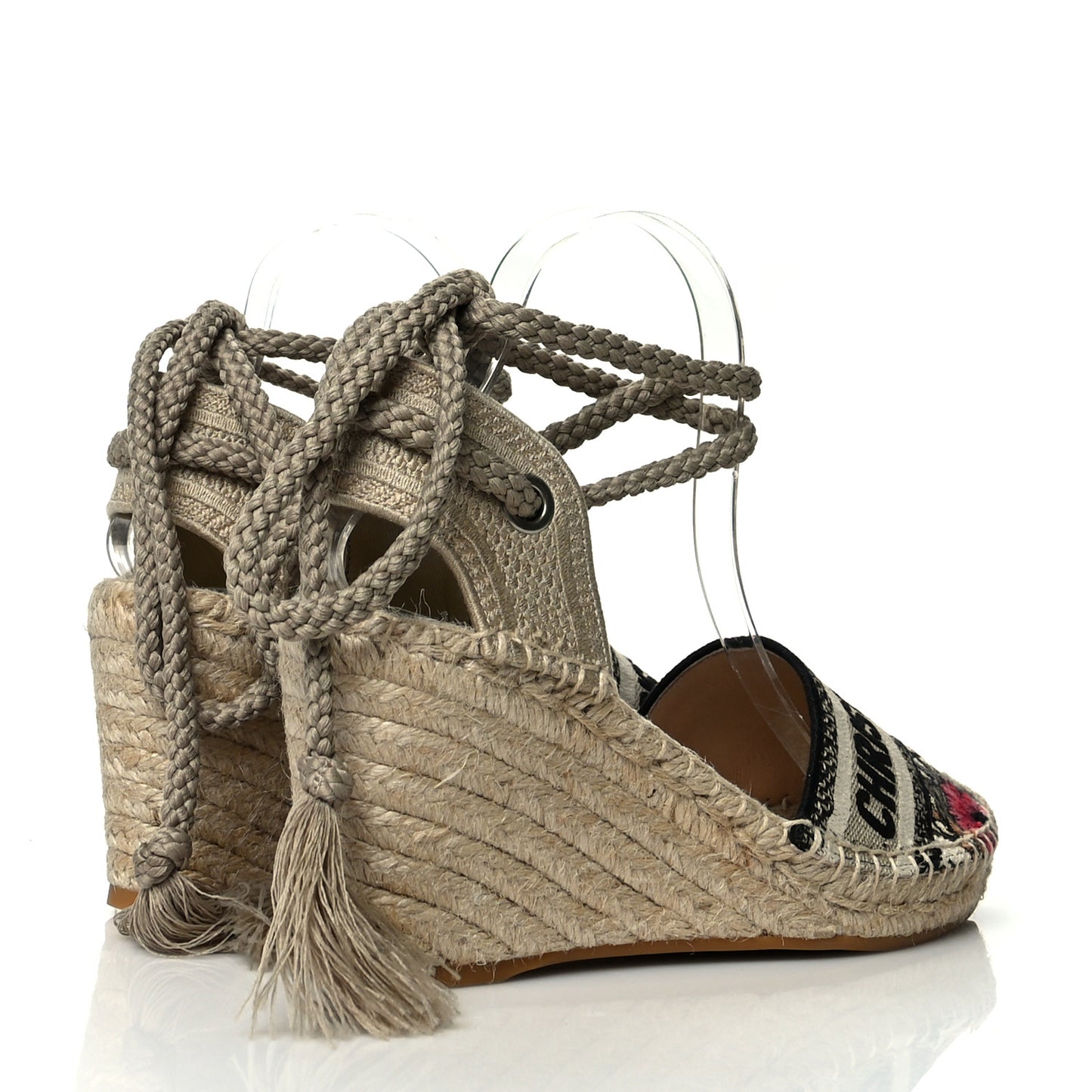 Canvas Mille Fleurs Embroidered Granville Ankle Tie Espadrille 65mm Wedges 39 Multicolor
