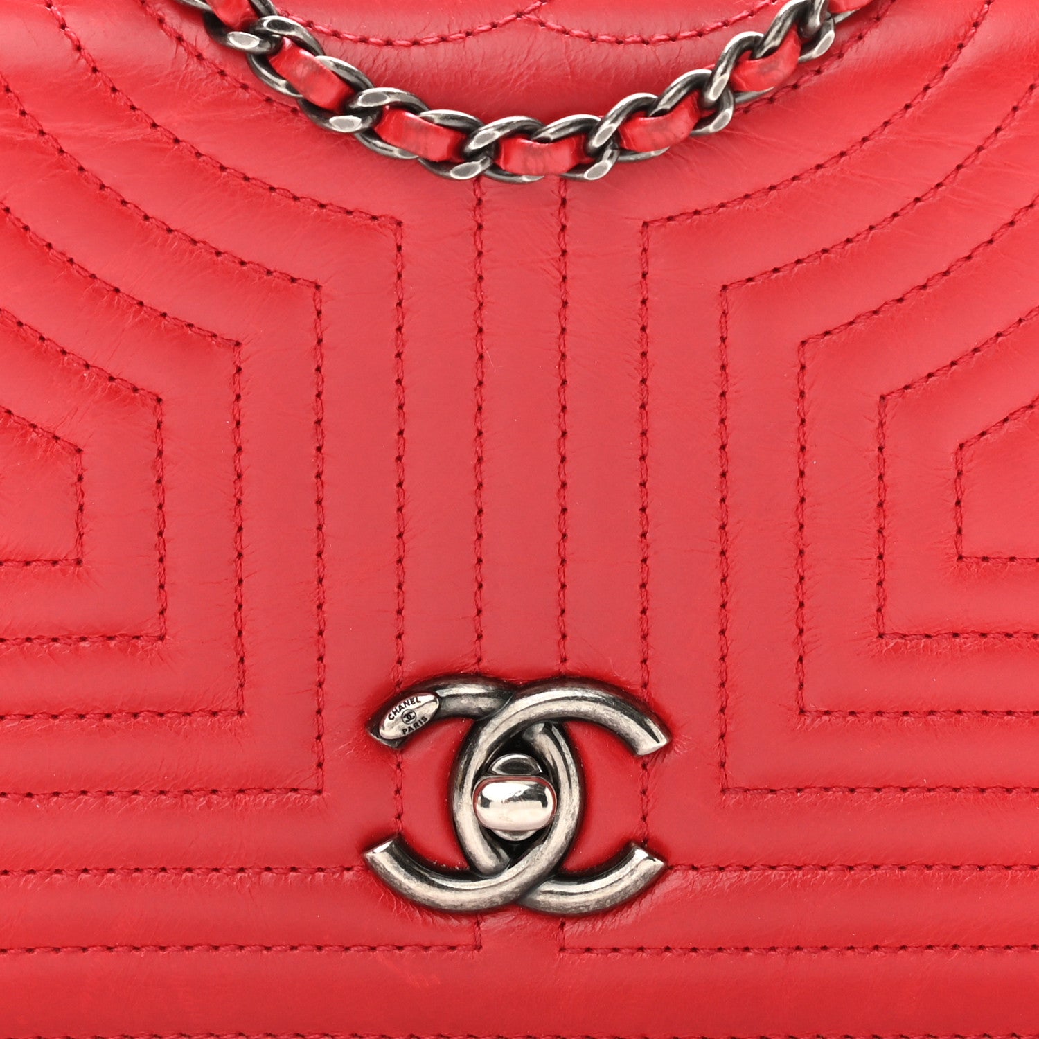 Chanel Calfskin Quilted Small Korean Garden Flap Red 7 of 12