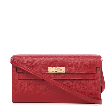 Hermes Epsom Kelly Wallet To Go Rouge Casaque 1 of 10