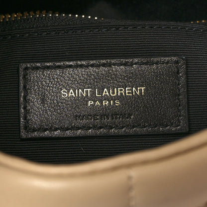 Saint Laurent Lambskin Quilted Toy Loulou Puffer Monogram Chain Satchel Dark Beige 6 of 11