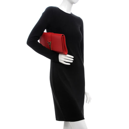 Saint Laurent Calfskin Classic Y Ligne Clutch Red 2 of 8