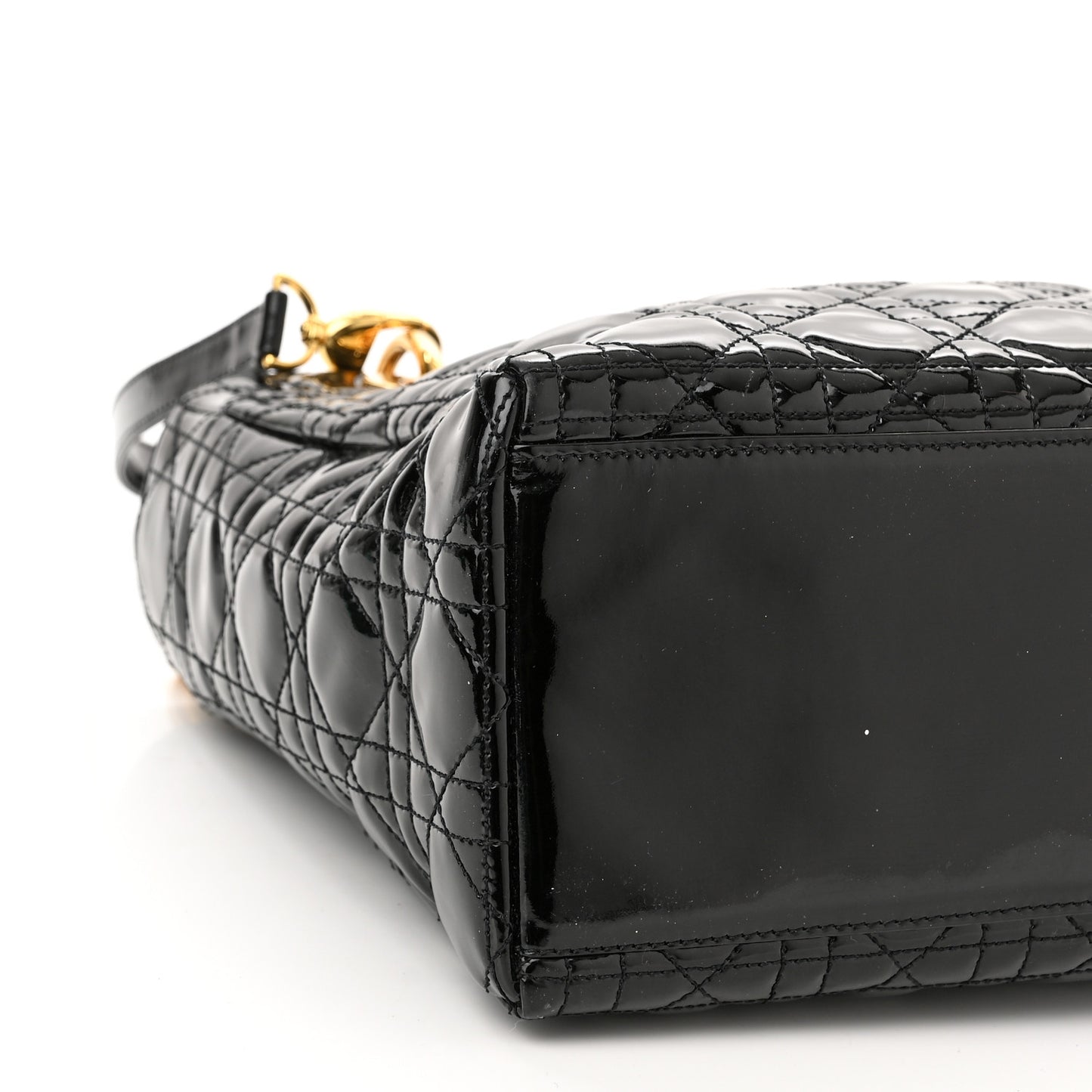 Patent Cannage Medium Lady Dior Black