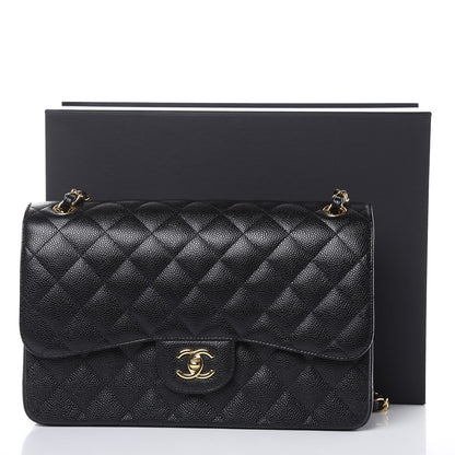 Chanel Caviar Quilted Jumbo Double Flap Black 10 of 10