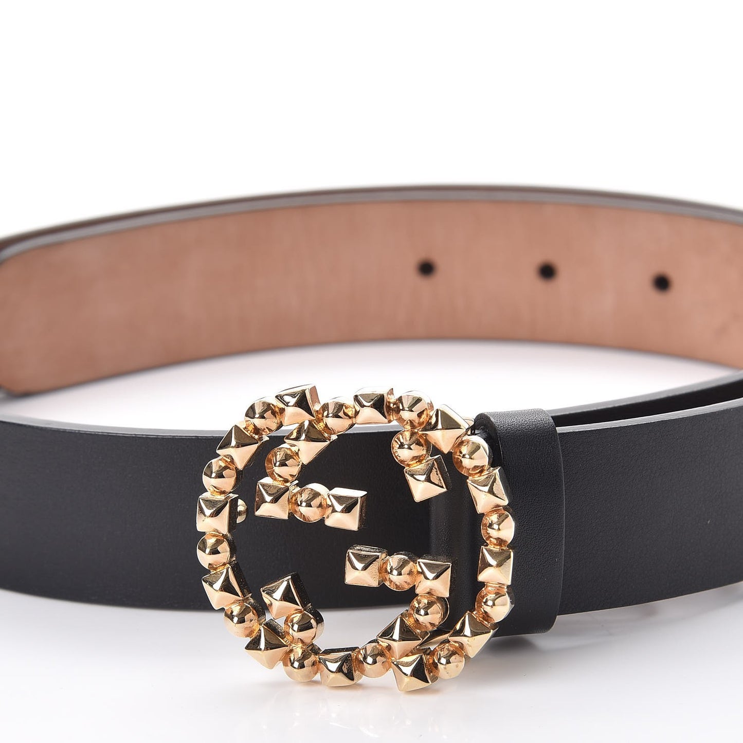 Calfskin Studded Interlocking G Belt 80 32 Black