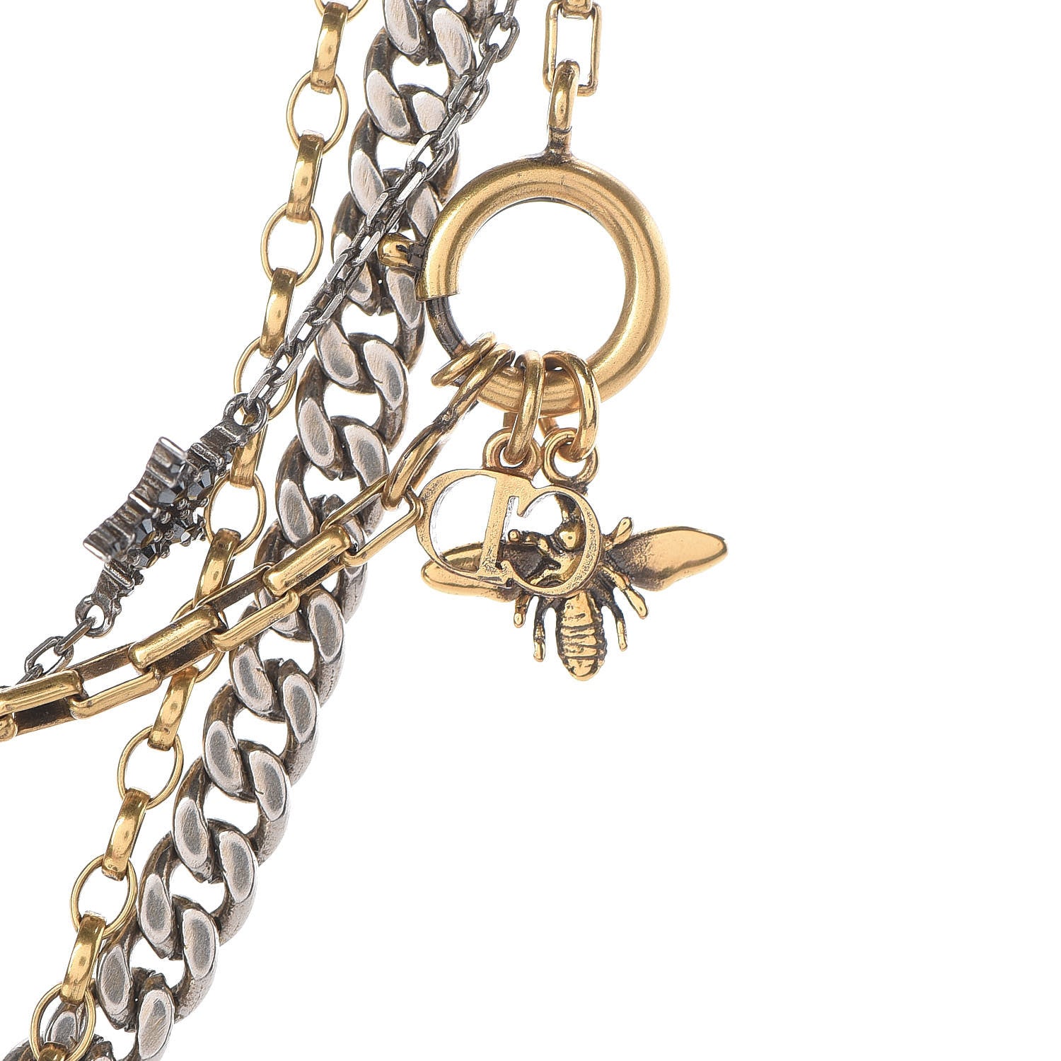 Christian Dior Metal Star J'adior Multi Strand Necklace Aged Gold 5 of 8
