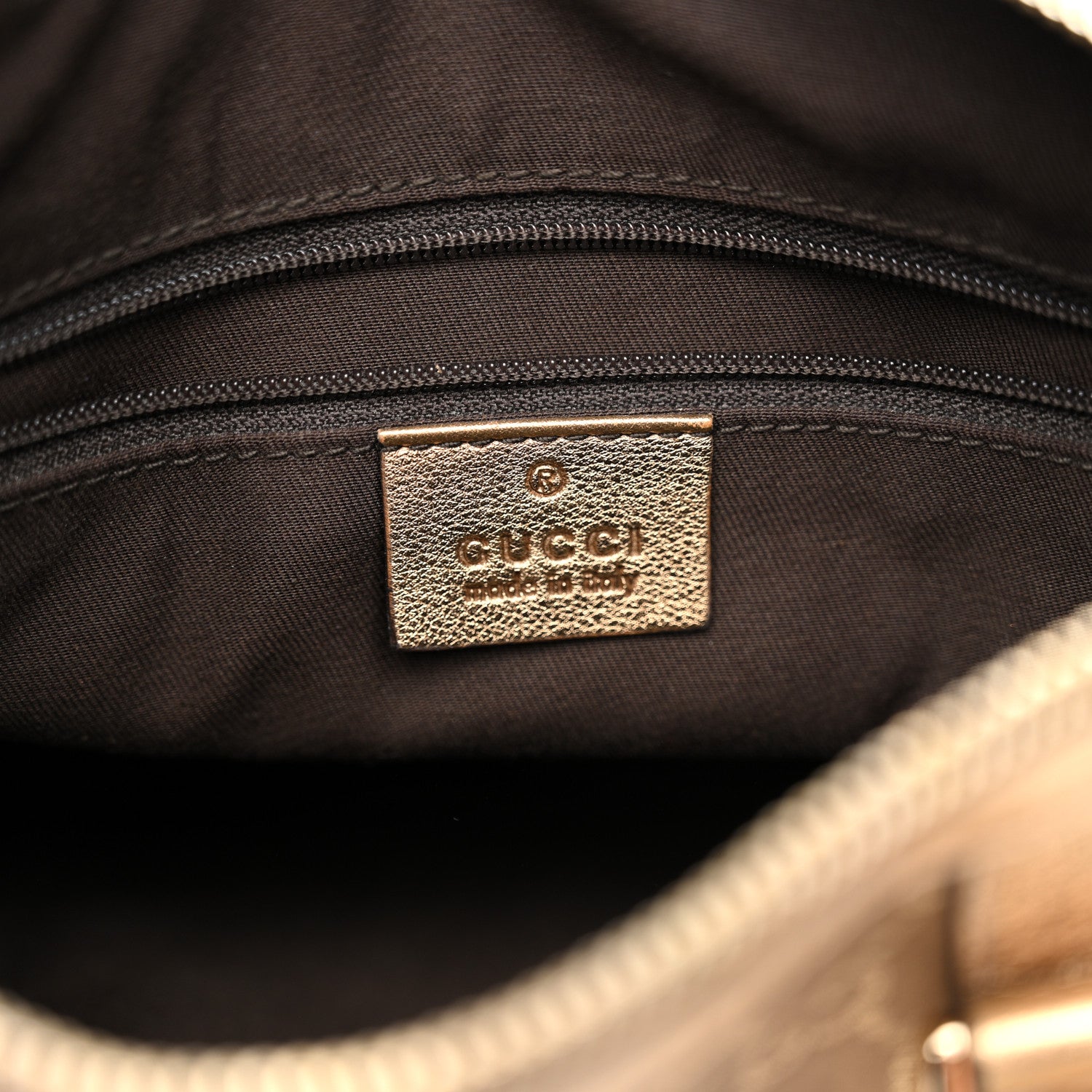 Gucci Satin Monogram Small Abbey Boston Metallic Bronze 6 of 17