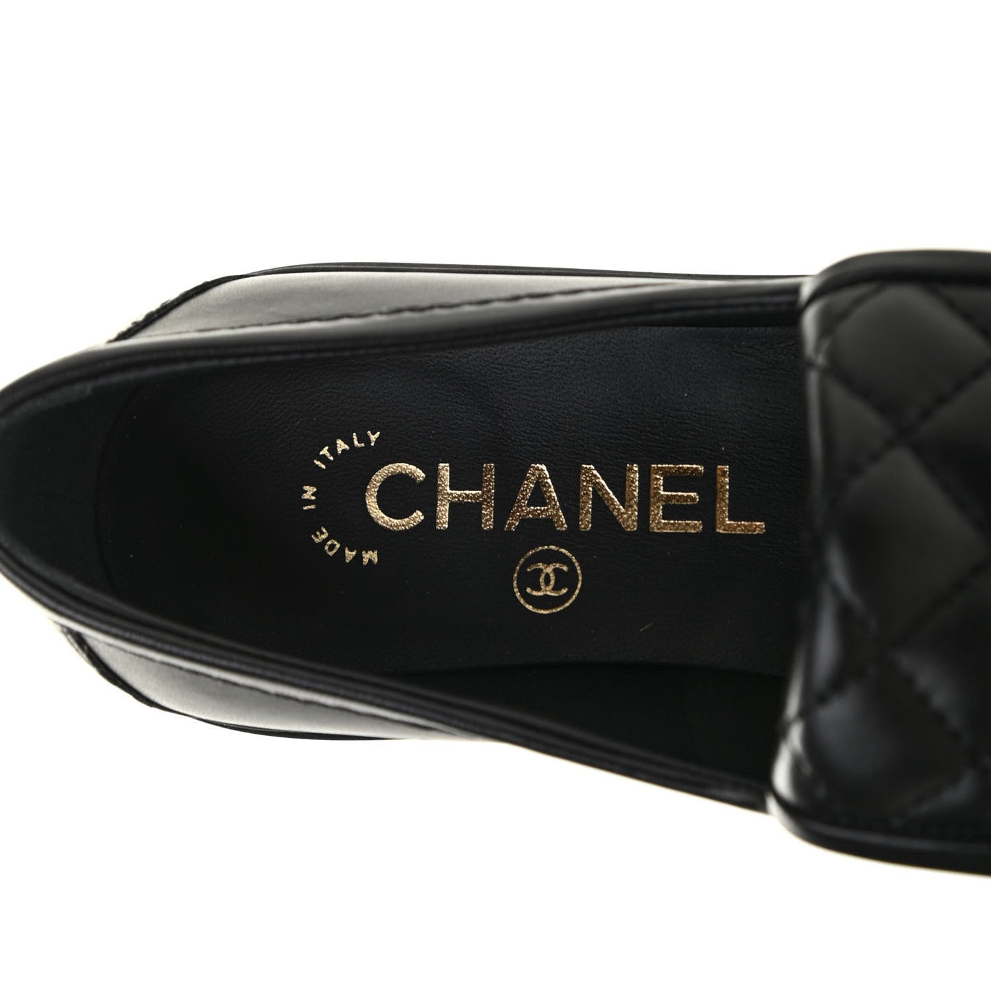 Lambskin Quilted CC Turnlock Loafers 36 Black