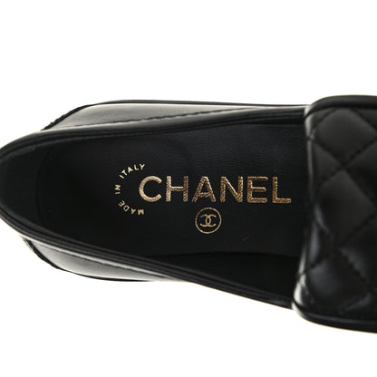 Chanel Lambskin Quilted CC Turnlock Loafers 36 Black 6 of 10