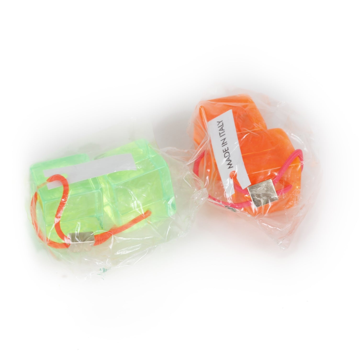 Louis Vuitton Resin Fluo Robert Wilson Hair Cubes Green Orange 2 of 5