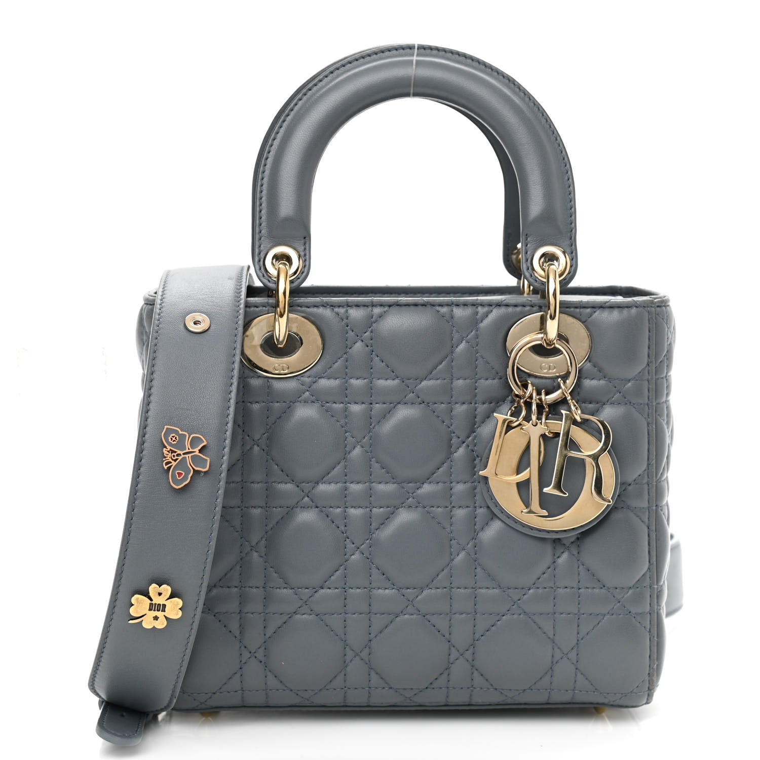Christian Dior Lambskin Cannage Small My Lady Dior Blue Grey 1 of 10