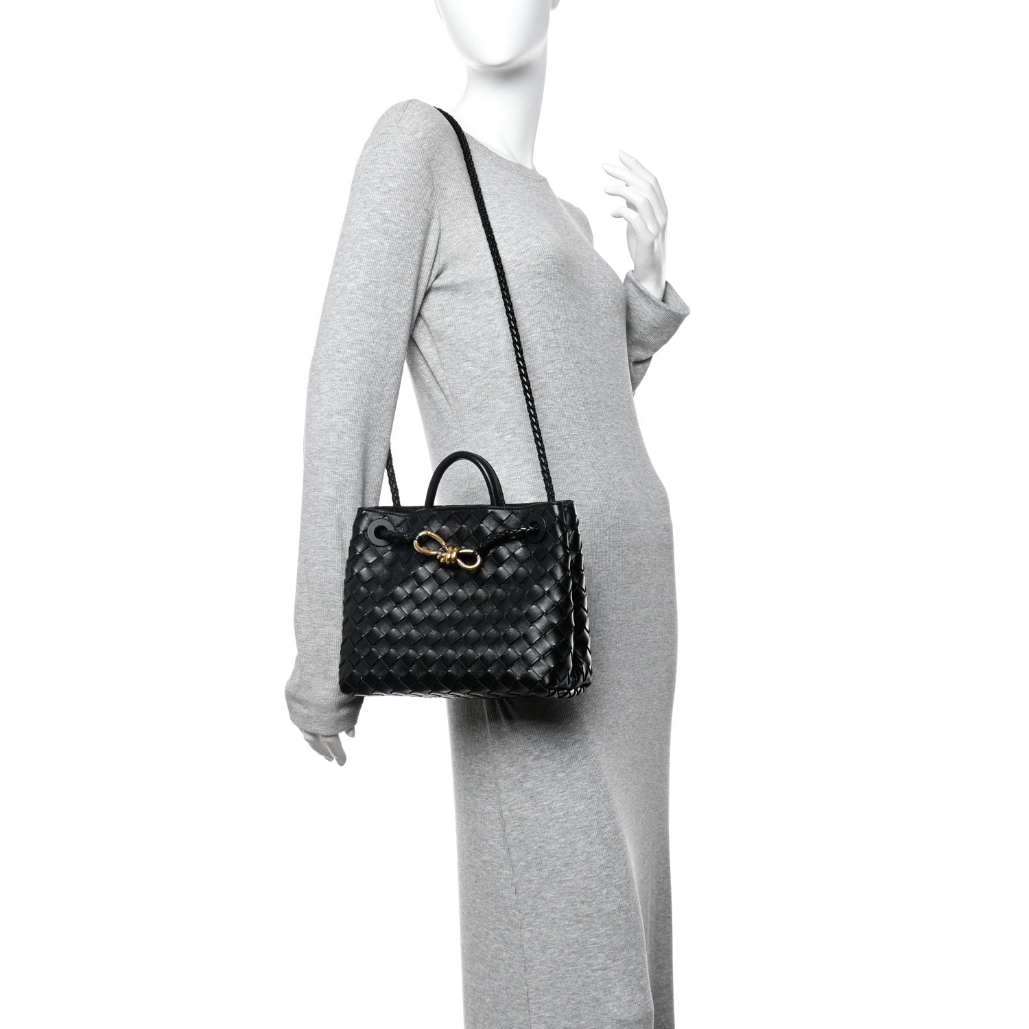 Bottega Veneta Nappa Intrecciato Small Andiamo Shoulder Bag Black 3 of 19