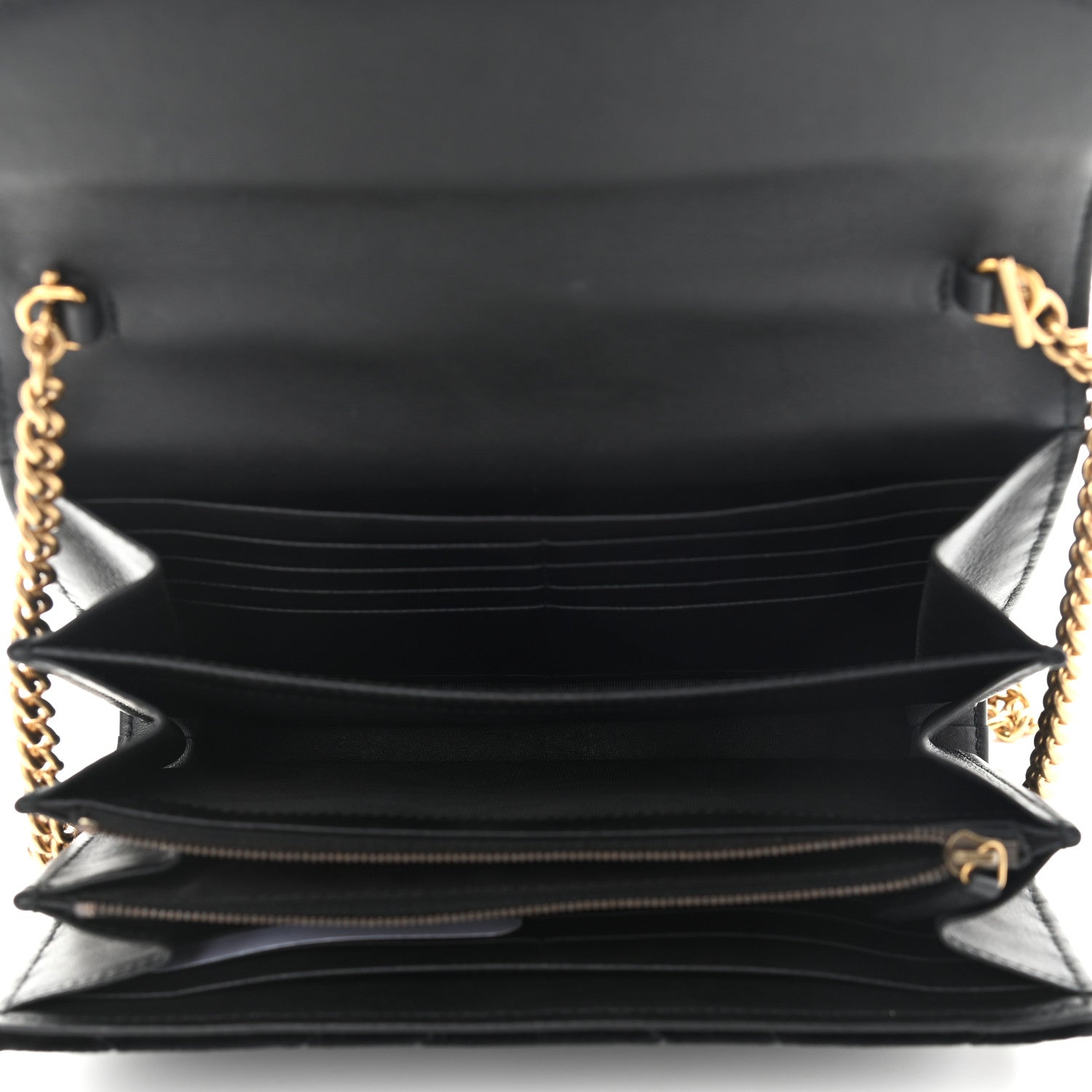 Gucci Velvet Matelasse GG Marmont Chain Wallet Black 5 of 14