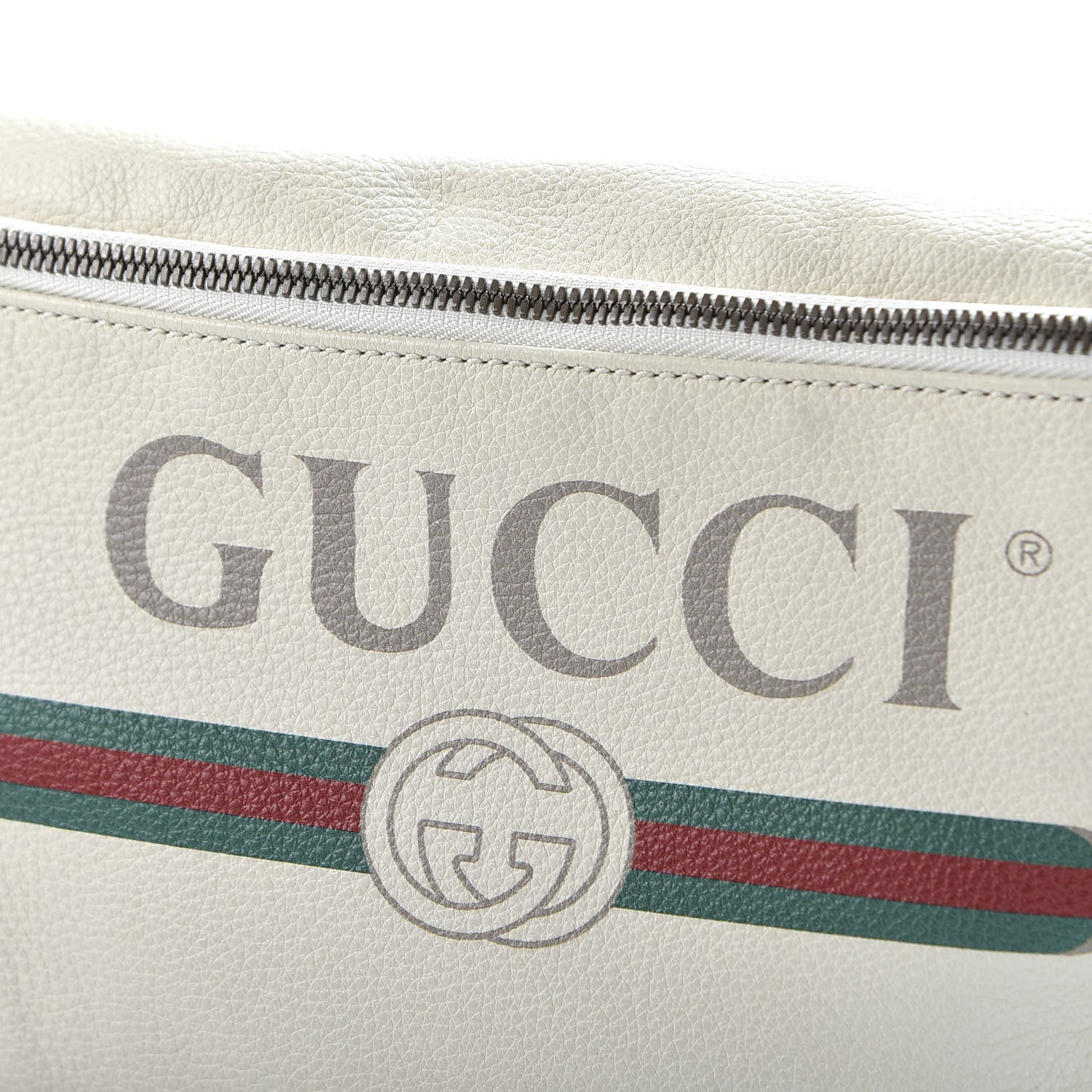 Gucci Grained Calfskin Logo Belt Bag White 9 of 9