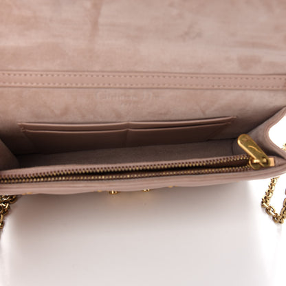 Christian Dior Lambskin Cannage Studded Dioraddict Wallet on Chain Clutch Nude 5 of 9
