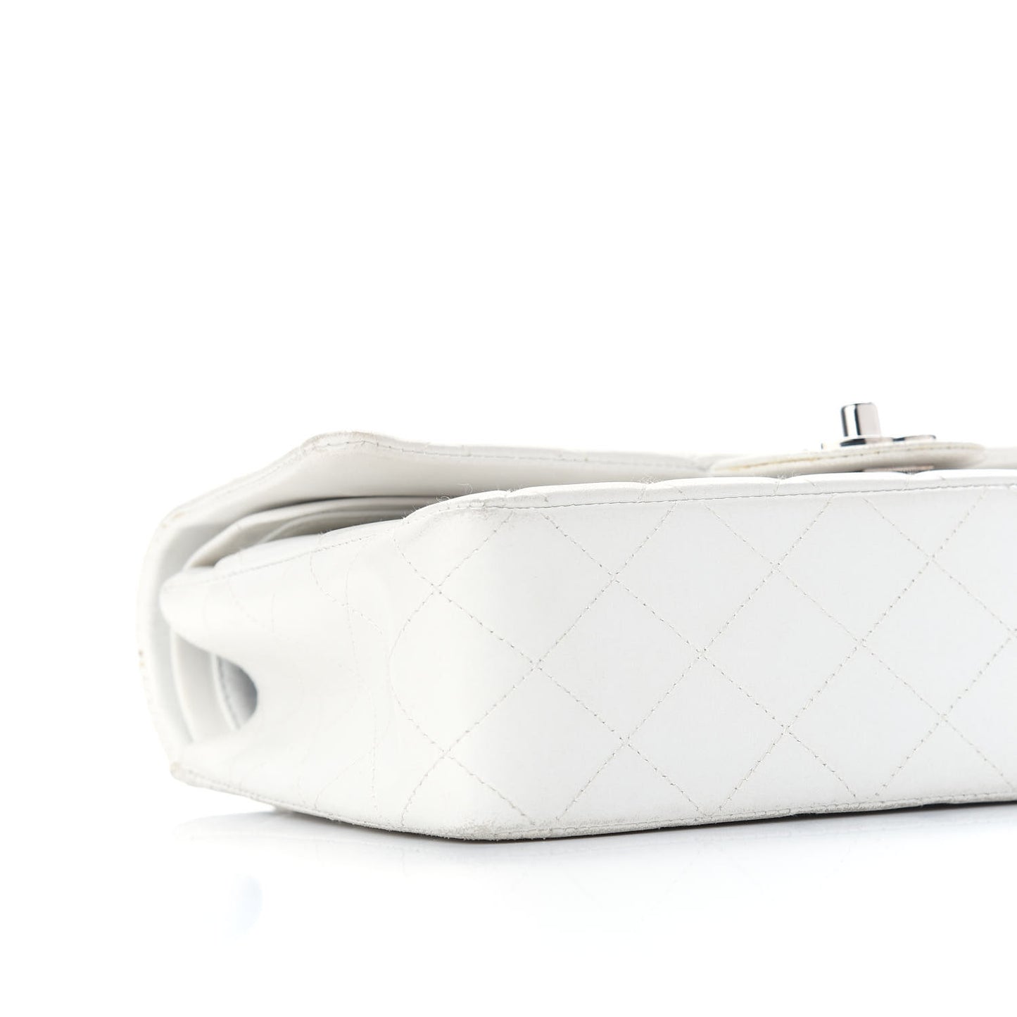 Lambskin Quilted Medium Double Flap White
