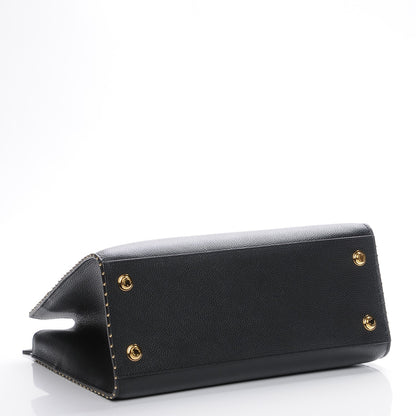 Louis Vuitton Calfskin Studded City Steamer MM Black 4 of 7