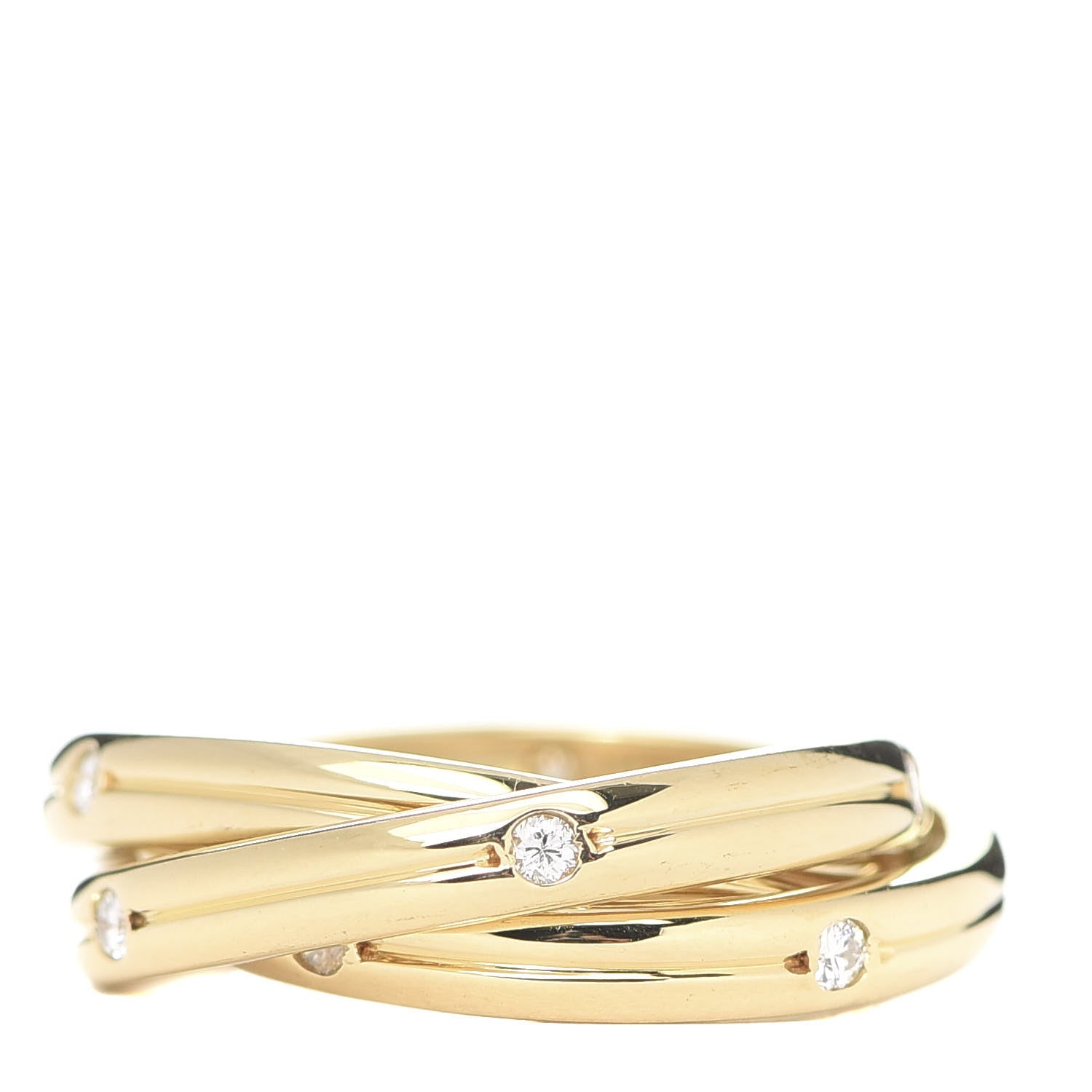 Cartier 18K Yellow Gold Diamond Constellation Trinity Ring 50 5.25 3 of 5