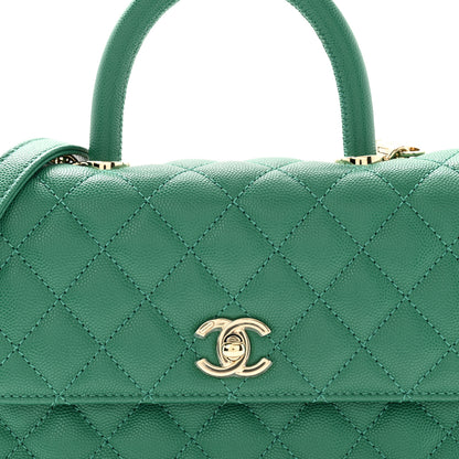Chanel Caviar Quilted Mini Coco Handle Flap Green 8 of 10