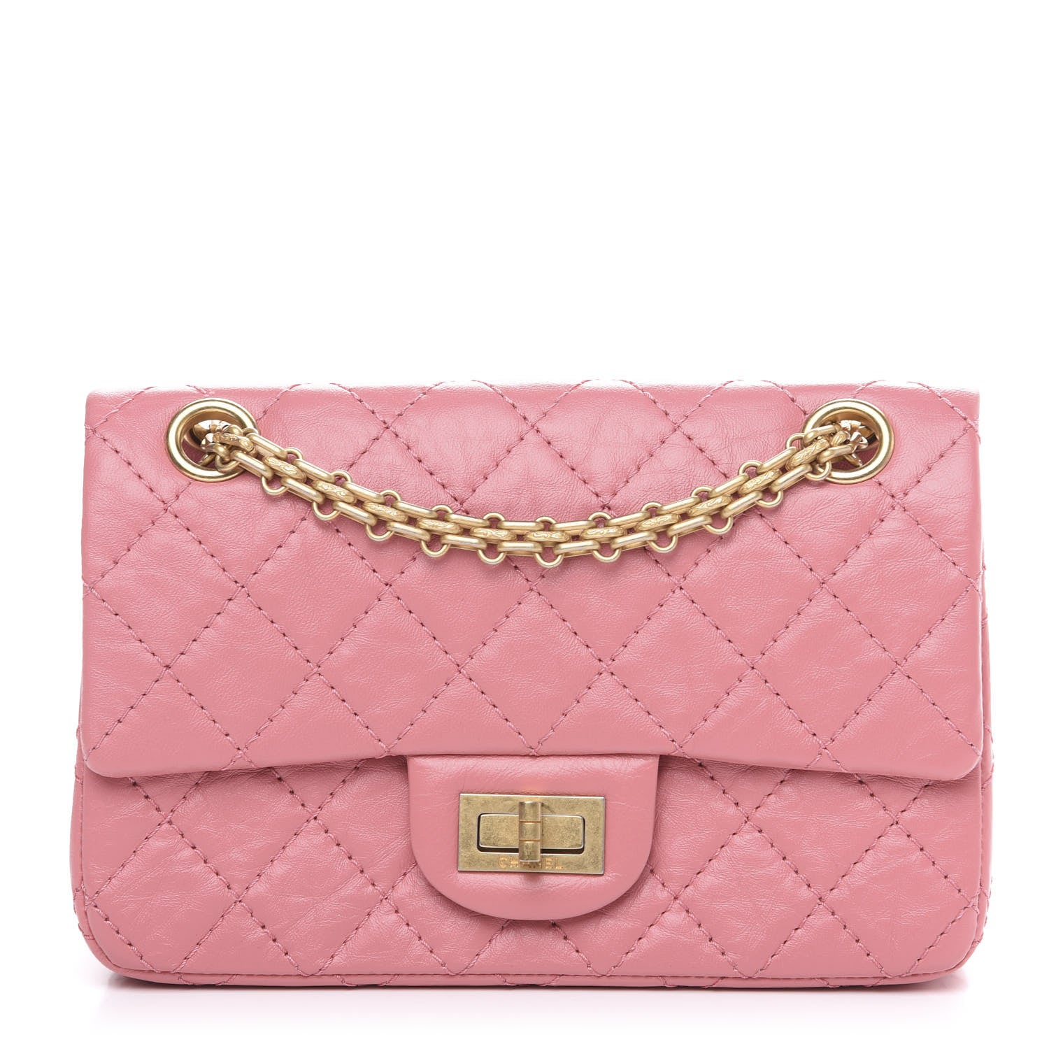 Chanel Aged Calfskin Quilted 2.55 Reissue Mini Flap Pink 1 of 10